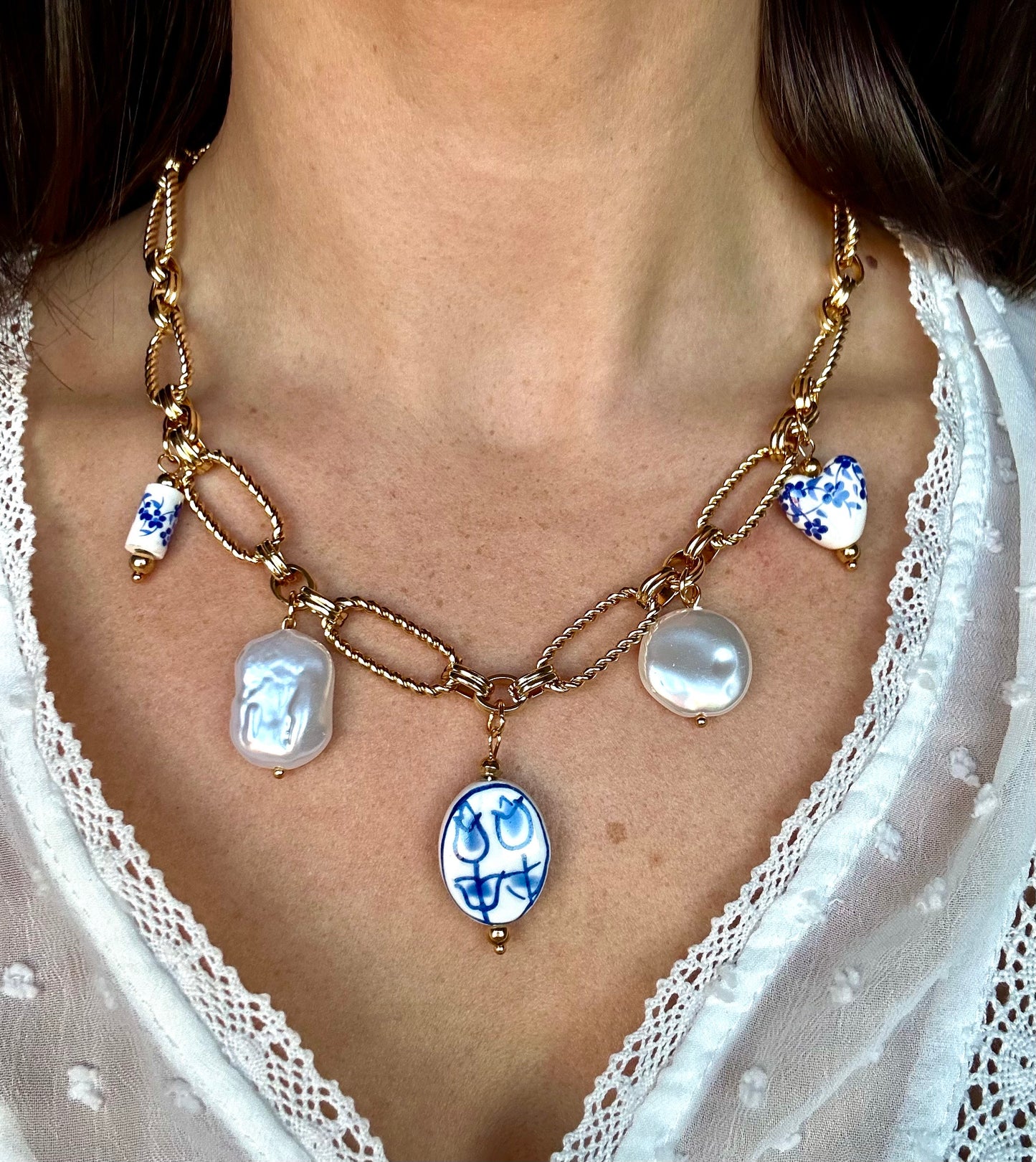 Collier " HARMONY" acier doré