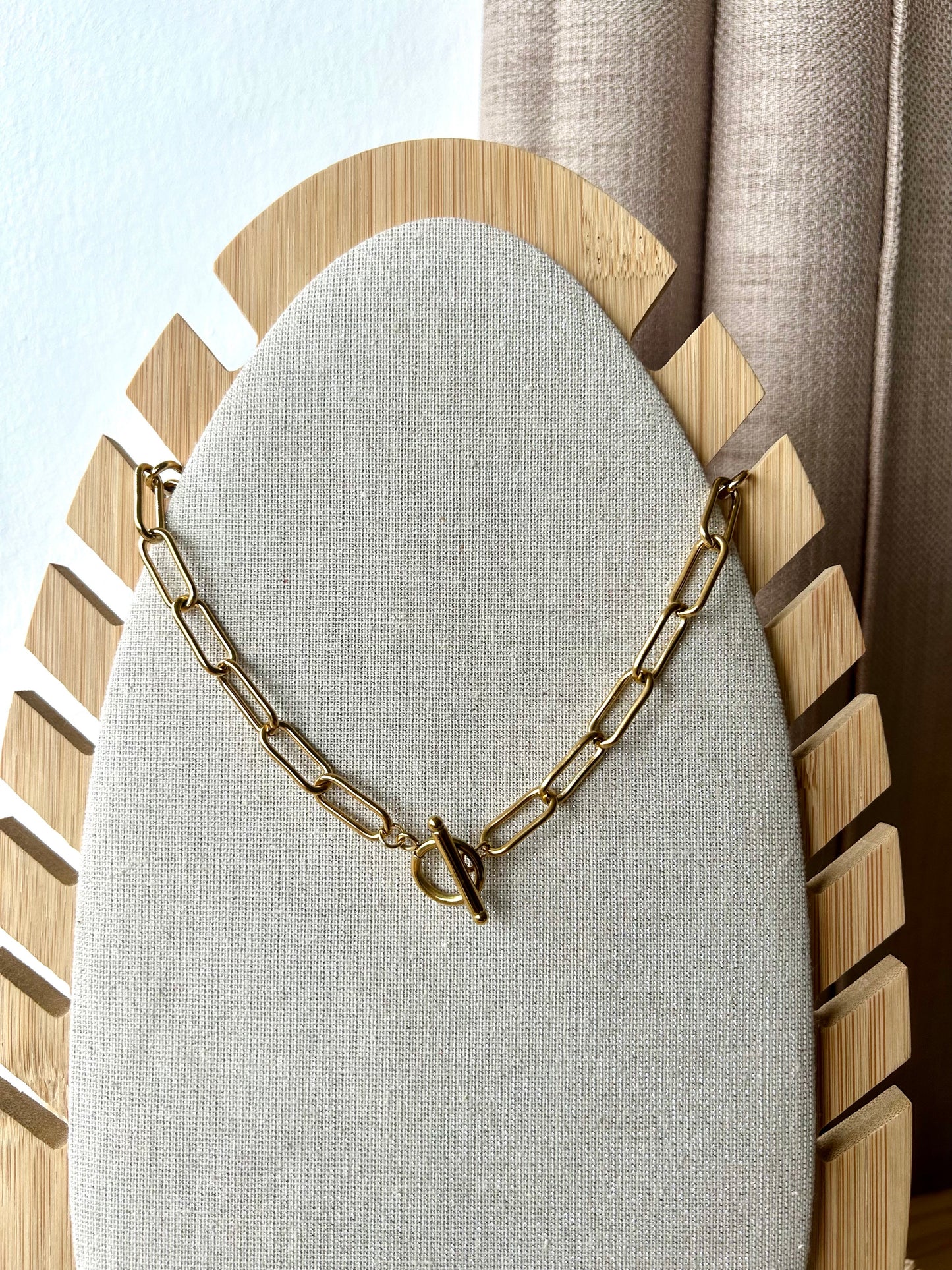Collier "ANGELE" acier doré