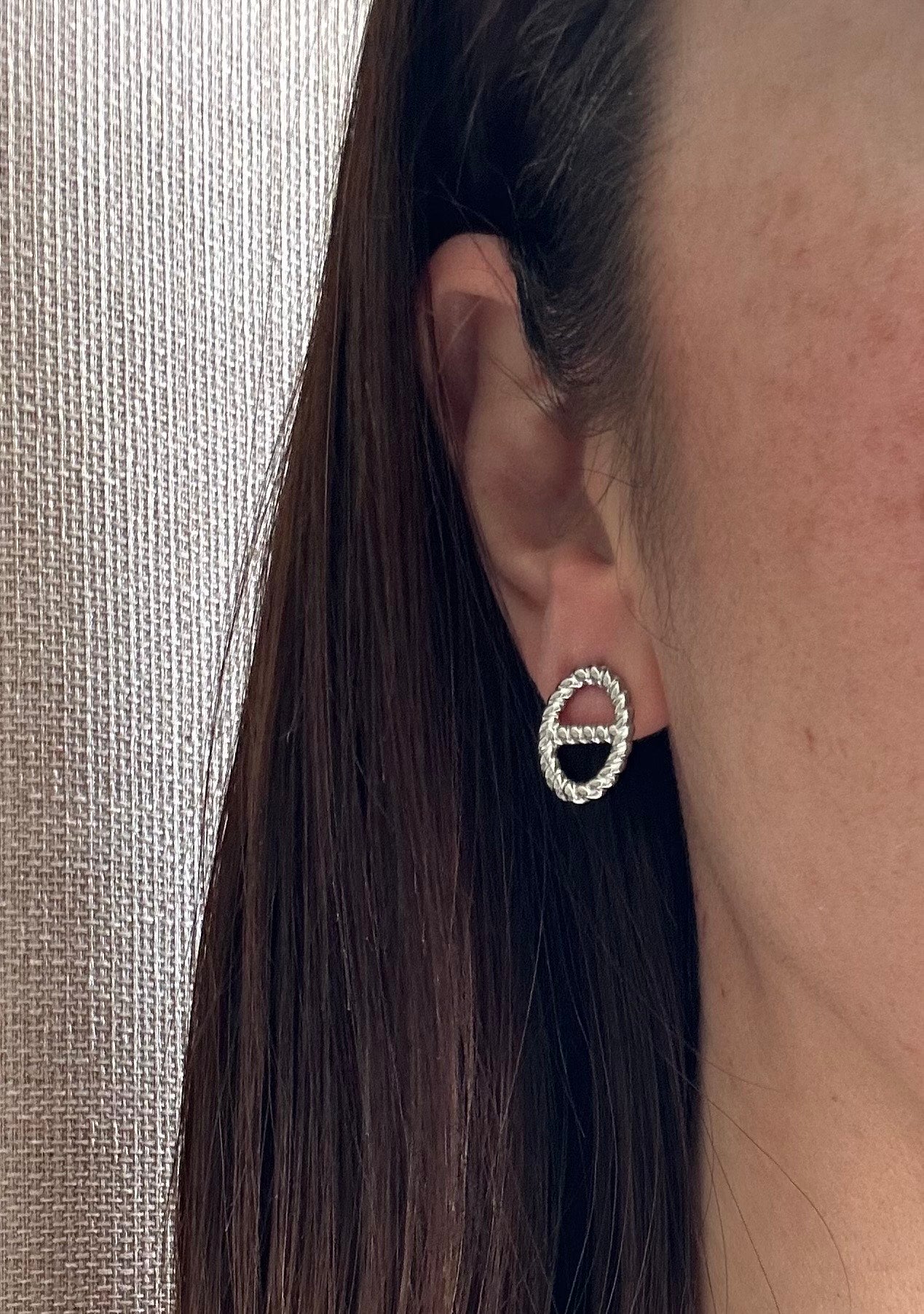 Boucles d'oreilles "ATHENA" acier argenté