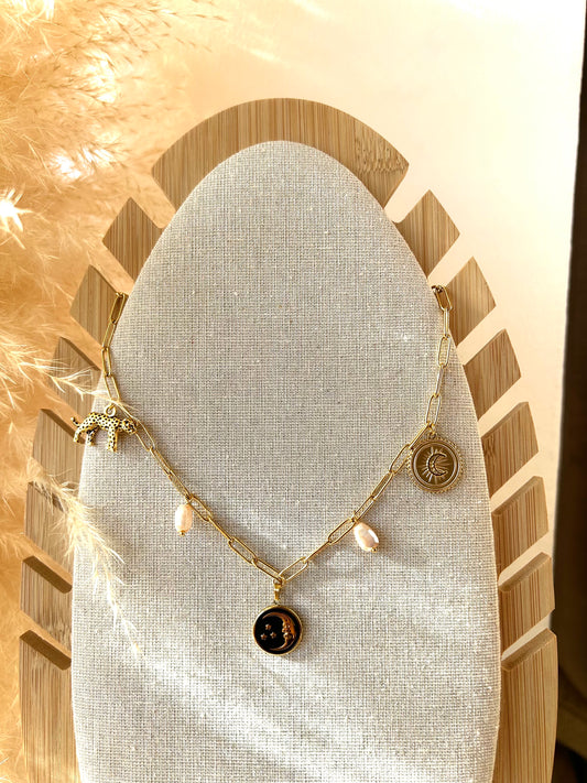 "LUNA" gold-plated steel necklace