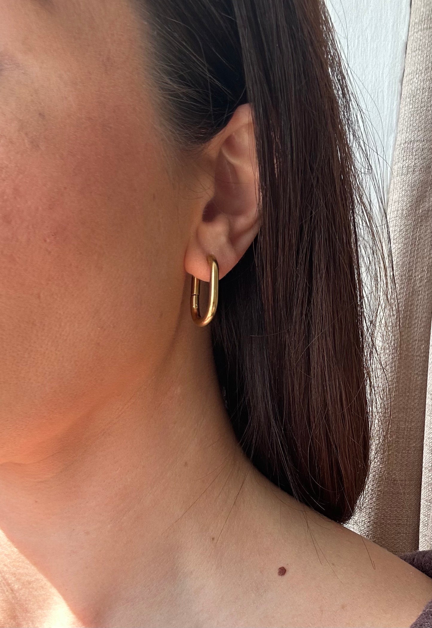 EARRINGS gold steel