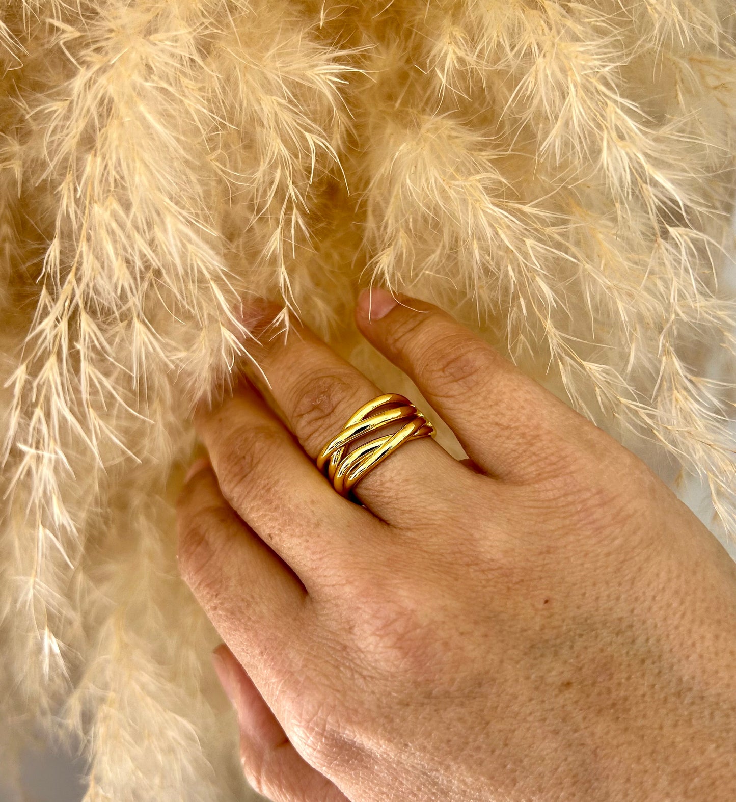 Bague "NOVA" acier doré